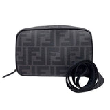 フェンディ FENDI FFファブリック ミニバッグ 7AS122 ブラック×シルバー PVC ユニセックス ショルダーバッグ