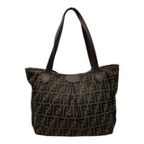 フェンディ FENDI ズッカ トートバッグ 8BH269 ブラウン ナイロンジャガード レディース トートバッグ