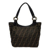 フェンディ FENDI ズッカ ハンドバッグ 8BH156 ブラウン ナイロンジャガード レディース ハンドバッグ