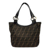 フェンディ FENDI ズッカ ハンドバッグ 8BH156 ブラウン ナイロンジャガード レディース ハンドバッグ