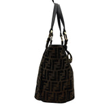 フェンディ FENDI ズッカ ハンドバッグ 8BH156 ブラウン ナイロンジャガード レディース ハンドバッグ