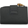 グッチ GUCCI バンブー付き ダブルG ミディアムウォレット 739498 ブラック レザー レディース 二つ折り財布