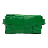 ボッテガ・ヴェネタ BOTTEGA VENETA カセット ベルトバッグ 651053 グリーン レザー レディース ウエストバッグ