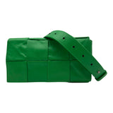 ボッテガ・ヴェネタ BOTTEGA VENETA カセット ベルトバッグ 651053 グリーン レザー レディース ウエストバッグ