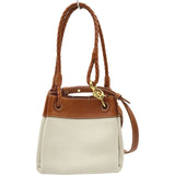 ボッテガ・ヴェネタ BOTTEGA VENETA スモールパラシュート 826220 ナチュラル キャンバス レザー レディース ハンドバッグ