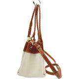 ボッテガ・ヴェネタ BOTTEGA VENETA スモールパラシュート 826220 ナチュラル キャンバス レザー レディース ハンドバッグ
