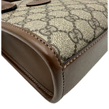 グッチ GUCCI インターロッキングG ミニトートバッグ 671623 ブラウン GGスプリームキャンバス/レザー レディース ショルダーバッグ