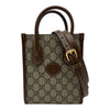 グッチ GUCCI インターロッキングG ミニトートバッグ 671623 ブラウン GGスプリームキャンバス/レザー レディース ショルダーバッグ