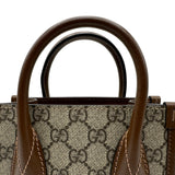 グッチ GUCCI インターロッキングG ミニトートバッグ 671623 ブラウン GGスプリームキャンバス/レザー レディース ショルダーバッグ