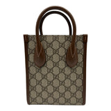 グッチ GUCCI インターロッキングG ミニトートバッグ 671623 ブラウン GGスプリームキャンバス/レザー レディース ショルダーバッグ
