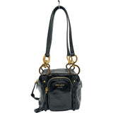 プラダ PRADA ミニ ダングル レザーハンドバッグ 1BB137 ブラック レディース