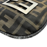 フェンディ FENDI ズッカ ハンドバッグ ブラウン ナイロンジャガード レディース ハンドバッグ