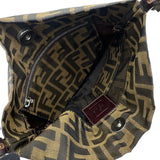 フェンディ FENDI ズッカ ハンドバッグ ブラウン ナイロンジャガード レディース ハンドバッグ