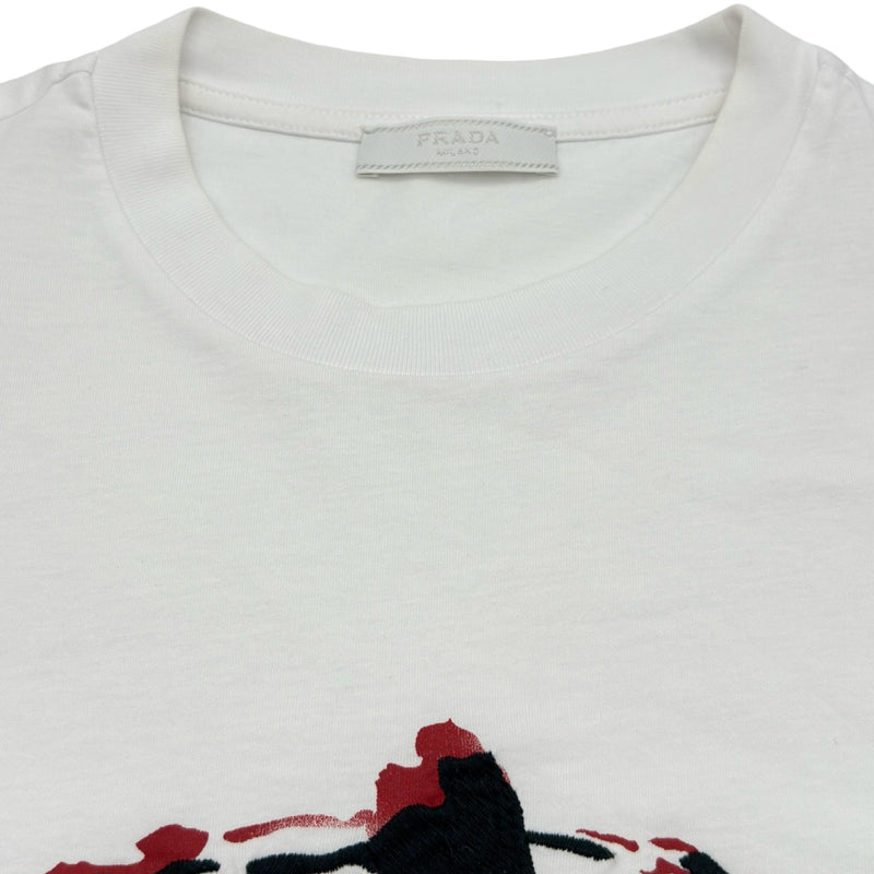 エルメス HERMES ロゴ刺繍 半袖Tシャツ UJN555 ホワイト コットン