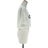 セリーヌ CELINE ロゴプリントクロップド半袖Tシャツ 2X761671Q ホワイト コットン レディース 半袖Ｔシャツ