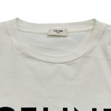 セリーヌ CELINE ロゴプリントクロップド半袖Tシャツ 2X761671Q ホワイト コットン レディース 半袖Ｔシャツ