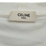セリーヌ CELINE ロゴプリントクロップド半袖Tシャツ 2X761671Q ホワイト コットン レディース 半袖Ｔシャツ