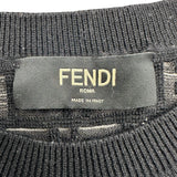 フェンディ FENDI FF総柄ニットセーター FZY063 ブラック ウール メンズ ニット