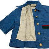 グッチ GUCCI シェリーライン半袖デニムジャケット 748621 ブルー デニム レディース デニムジャケット