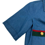 グッチ GUCCI シェリーライン半袖デニムジャケット 748621 ブルー デニム レディース デニムジャケット