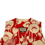 グッチ GUCCI ポピー花柄シルクジレベスト 652265 レッド/アイボリー系 シルク レディース ベスト
