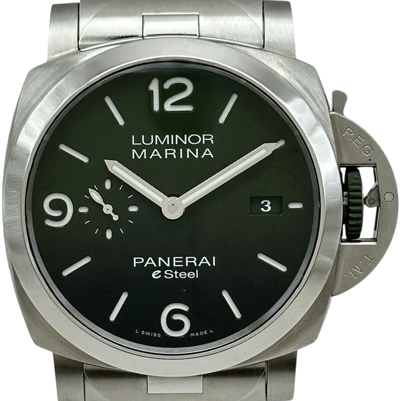 パネライ PANERAI ルミノール マリーナ eスチール PAM01356 エメラルドグリーン ステンレススチール 自動巻き メンズ 腕時計 パネライ PANERAI ルミノール マリーナ eスチール PAM01356 エメラルド