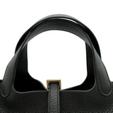 エルメス HERMES ピコタンロックPM K刻 ブラック ゴールド金具 トリヨン レディース ハンドバッグ