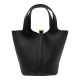 エルメス HERMES ピコタンロックPM K刻 ブラック ゴールド金具 トリヨン レディース ハンドバッグ
