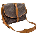 ルイ・ヴィトン LOUIS VUITTON ソミュール35 M42254 ブラウン ゴールド金具 モノグラムキャンバス レディース ショルダーバッグ