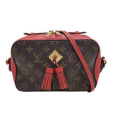 ルイ・ヴィトン LOUIS VUITTON サントンジュ M43556 ブラウン×レッド モノグラムキャンバス レディース ショルダーバッグ