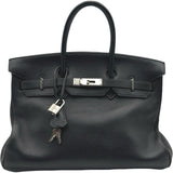 エルメス HERMES バーキン35 □H刻印 ブラック シルバー金具 トリヨンクレマンス レディース ハンドバッグ