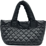 シャネル CHANEL コココクーントートPM A48610 21番台 ブラック シルバー金具 ナイロン レディース