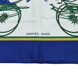 エルメス HERMES カレ90 Les Voitures A Transformation ブルー シルク100％ レディース スカーフ