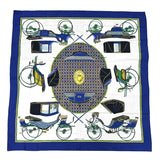 エルメス HERMES カレ90 Les Voitures A Transformation ブルー シルク100％ レディース スカーフ