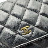 シャネル CHANEL マトラッセチェーンウォレット AP0250 ブラック ゴールド金具 キャビアスキン レディース ショルダーバッグ