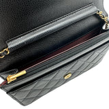 シャネル CHANEL マトラッセチェーンウォレット AP0250 ブラック ゴールド金具 キャビアスキン レディース ショルダーバッグ