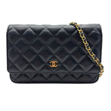 シャネル CHANEL マトラッセチェーンウォレット AP0250 ブラック ゴールド金具 キャビアスキン レディース ショルダーバッグ