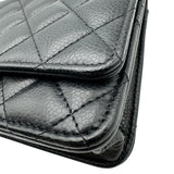 シャネル CHANEL マトラッセチェーンウォレット AP0250 ブラック ゴールド金具 キャビアスキン レディース ショルダーバッグ