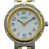 エルメス HERMES クリッパー CL4.220 ホワイト ゴールドメッキ/ステンレススチール クオーツ レディース 腕時計
