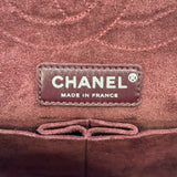 シャネル CHANEL 2.55ダブルフラップチェーンショルダー ネイビー/ボルドー/ホワイト シルバー金具 レザー レディース ショルダーバッグ