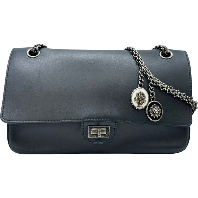 シャネル CHANEL 2.55ダブルフラップチェーンショルダー ネイビー