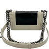 シャネル CHANEL ボーイシャネル20 15番台 ブラック/ホワイト シルバー金具 カーフスキン レディース ショルダーバッグ