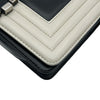 シャネル CHANEL ボーイシャネル20 15番台 ブラック/ホワイト シルバー金具 カーフスキン レディース ショルダーバッグ