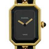 シャネル CHANEL プルミエール M H0001 ブラック ゴールドメッキ クオーツ レディース 腕時計