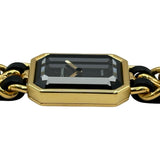 シャネル CHANEL プルミエール M H0001 ブラック ゴールドメッキ クオーツ レディース 腕時計