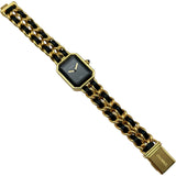 シャネル CHANEL プルミエール M H0001 ブラック ゴールドメッキ クオーツ レディース 腕時計