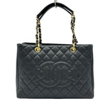 シャネル CHANEL GSTチェーントートバッグ A50995 17番台 ブラック/ゴールド金具 キャビアスキン レディース トートバッグ