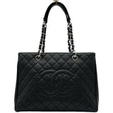 シャネル CHANEL GSTチェーントートバッグ A50995 18番台 ブラック シルバー金具 キャビアスキン レディース トートバッグ
