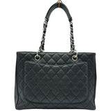 シャネル CHANEL GSTチェーントートバッグ A50995 18番台 ブラック シルバー金具 キャビアスキン レディース トートバッグ