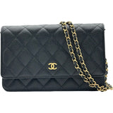 シャネル CHANEL マトラッセチェーンウォレット AP0250 30番台 ブラック ゴールド金具 キャビアスキン レディース ショルダーバッグ